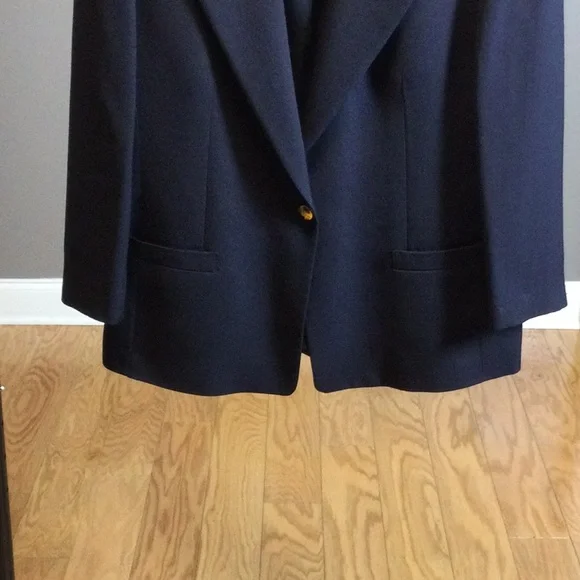 14 Austin Reed navy blue wool one button blazer - Picture 7 of 16
